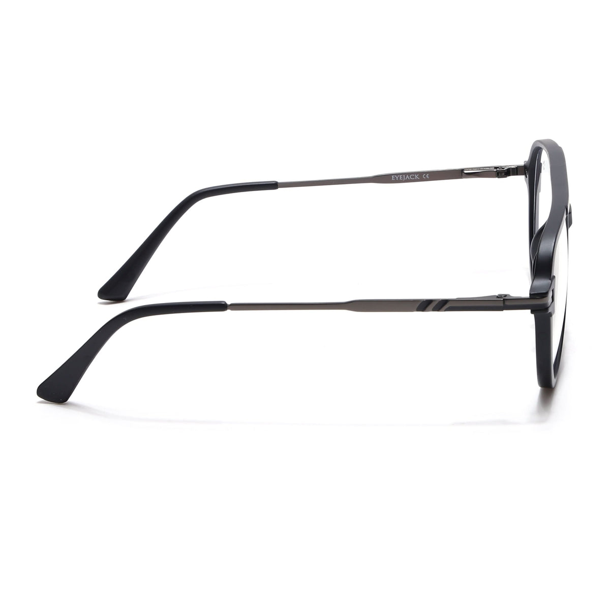 EyeJack Titex Matt Black & Grey Wayfarer Eyeglasses for Men & Women (18903CL351-C4)