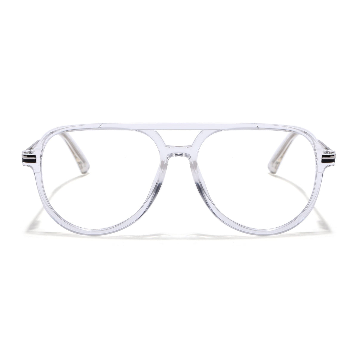 EyeJack Titex Transparent & Silver Wayfarer Eyeglasses for Men & Women (18903CL354-C7)