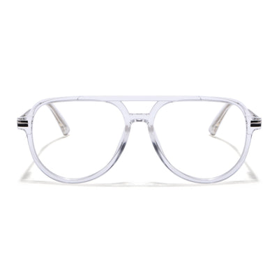 EyeJack Titex Transparent & Silver Wayfarer Eyeglasses for Men & Women (18903CL354-C7)