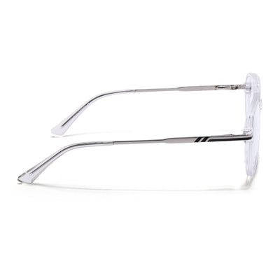 EyeJack Titex Transparent & Silver Wayfarer Eyeglasses for Men & Women (18903CL354-C7)