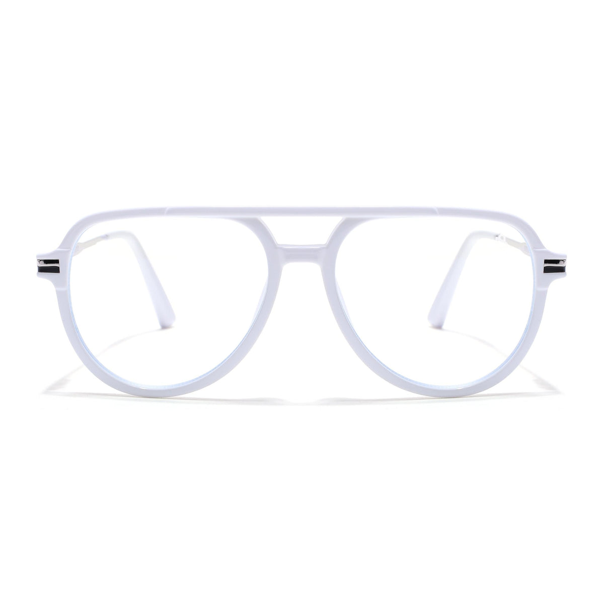 EyeJack Titex White & Silver Wayfarer Eyeglasses for Men & Women (18903CL355-C8)