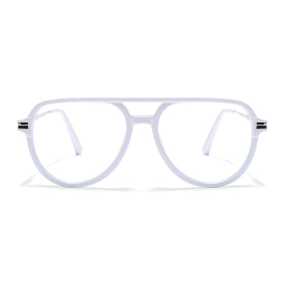 EyeJack Titex White & Silver Wayfarer Eyeglasses for Men & Women (18903CL355-C8)