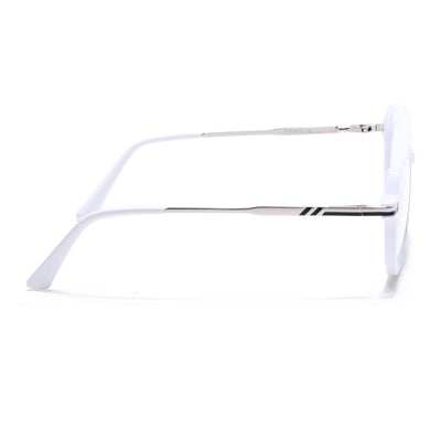 EyeJack Titex White & Silver Wayfarer Eyeglasses for Men & Women (18903CL355-C8)