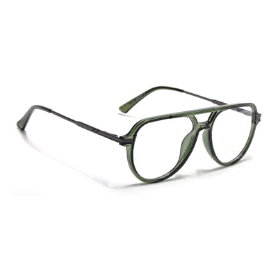 EyeJack Titex Green & Grey Wayfarer Eyeglasses for Men & Women (18903CL356-C9)