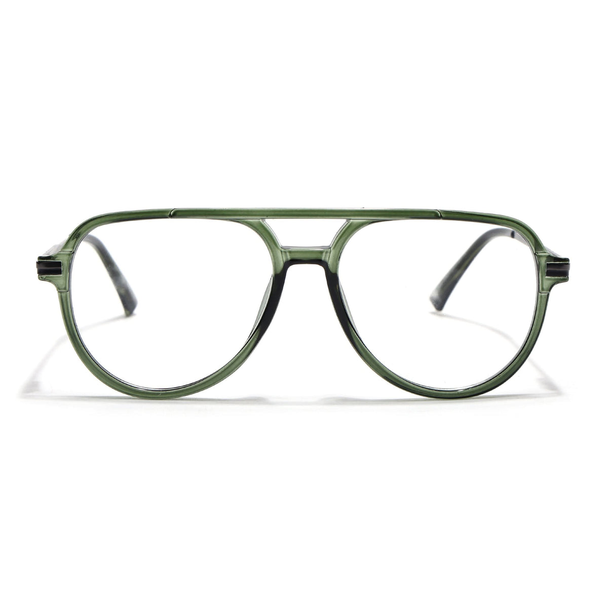 EyeJack Titex Green & Grey Wayfarer Eyeglasses for Men & Women (18903CL356-C9)
