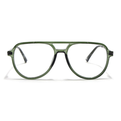 EyeJack Titex Green & Grey Wayfarer Eyeglasses for Men & Women (18903CL356-C9)