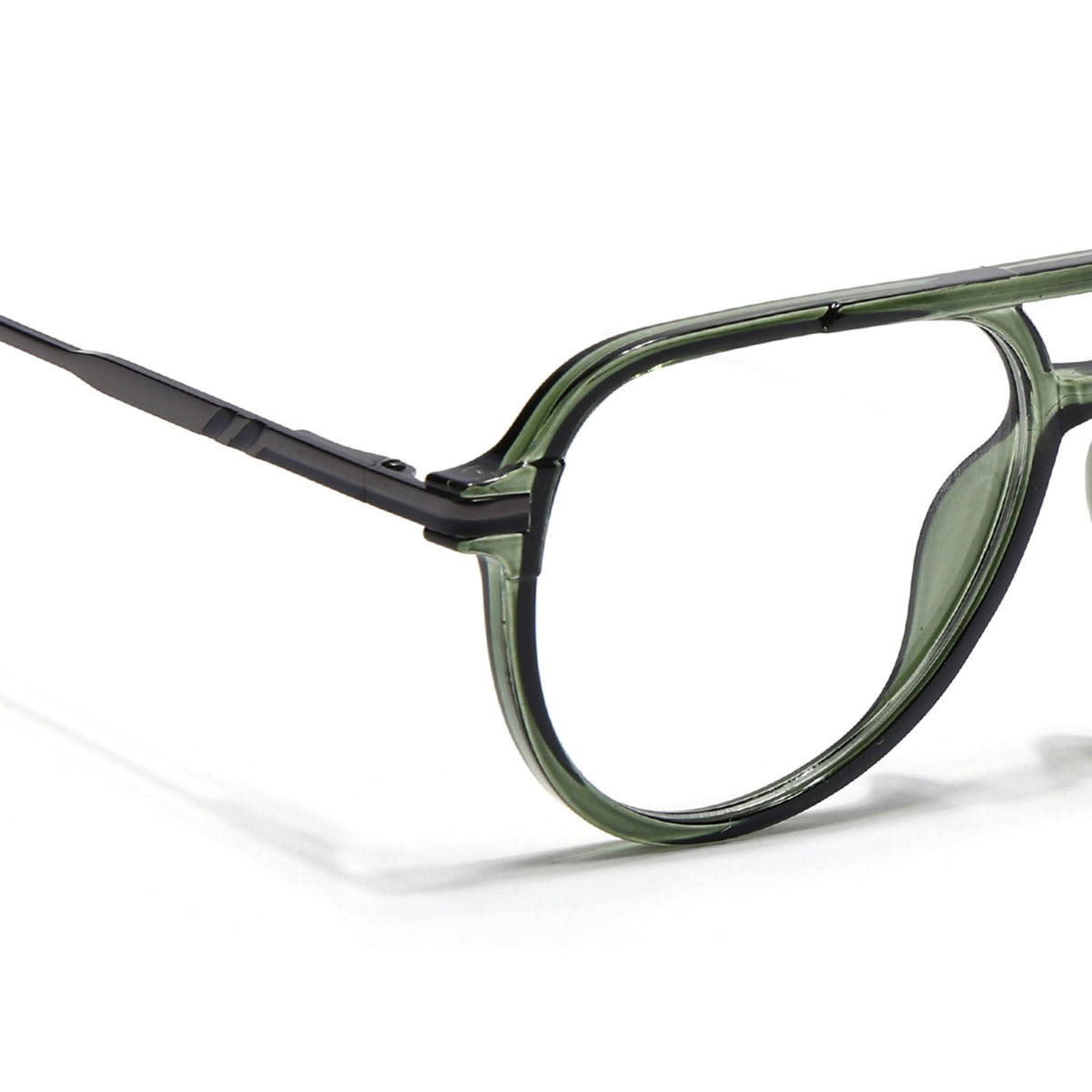 EyeJack Titex Green & Grey Wayfarer Eyeglasses for Men & Women (18903CL356-C9)