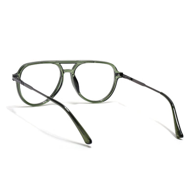 EyeJack Titex Green & Grey Wayfarer Eyeglasses for Men & Women (18903CL356-C9)