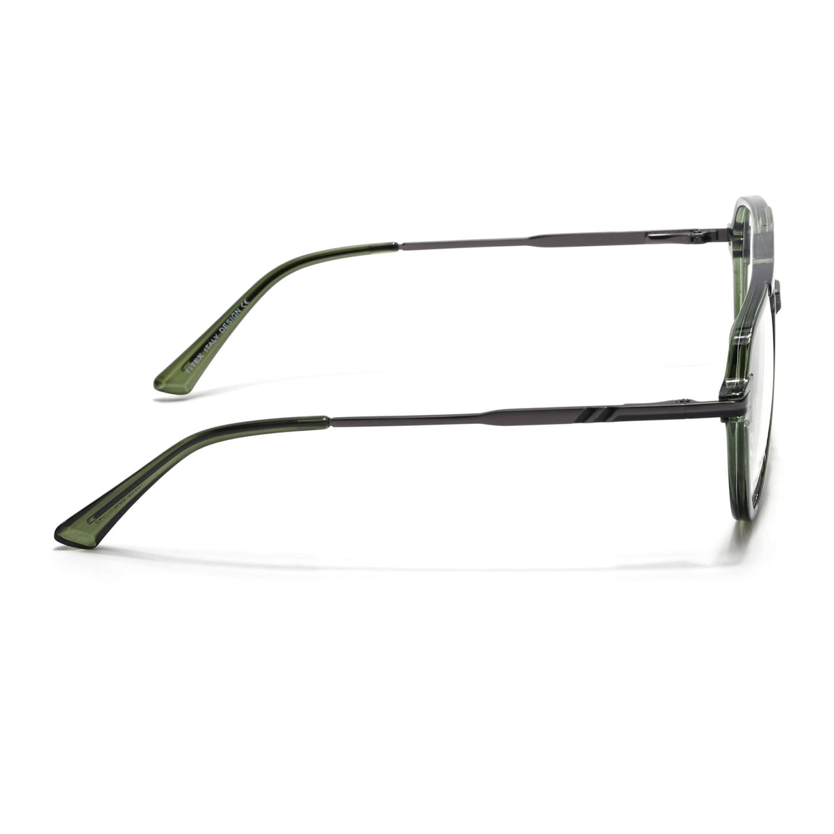 EyeJack Titex Green & Grey Wayfarer Eyeglasses for Men & Women (18903CL356-C9)