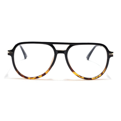 EyeJack Titex Demi Brown & Golden Wayfarer Eyeglasses for Men & Women (18903CL358-C11)