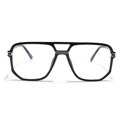 EyeJack Titex Shine Black & Silver Wayfarer Eyeglasses for Men & Women (18904CL271-C2)