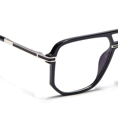 EyeJack Titex Shine Black & Silver Wayfarer Eyeglasses for Men & Women (18904CL271-C2)