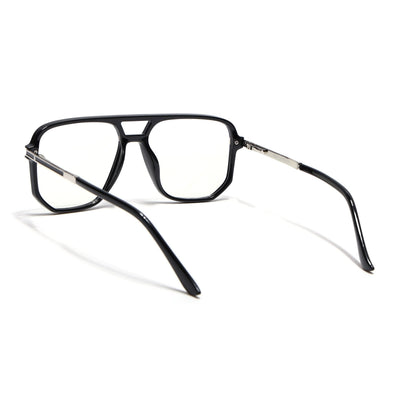 EyeJack Titex Shine Black & Silver Wayfarer Eyeglasses for Men & Women (18904CL271-C2)