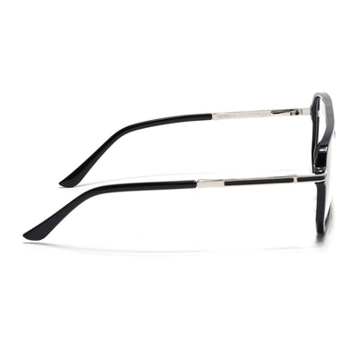 EyeJack Titex Shine Black & Silver Wayfarer Eyeglasses for Men & Women (18904CL271-C2)