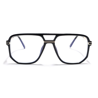 EyeJack Titex Shine Black & Golden Wayfarer Eyeglasses for Men & Women (18904CL272-C3)