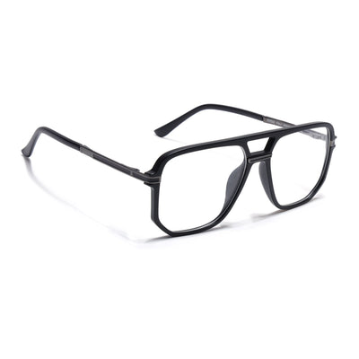 EyeJack Titex Matt Black & Grey Wayfarer Eyeglasses for Men & Women (18904CL273-C4)