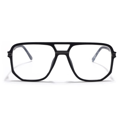 EyeJack Titex Matt Black & Grey Wayfarer Eyeglasses for Men & Women (18904CL273-C4)