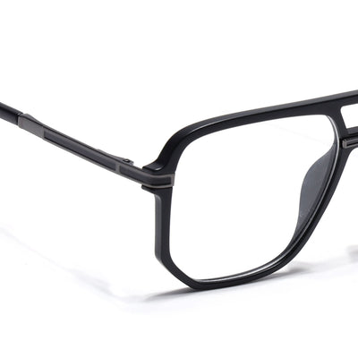 EyeJack Titex Matt Black & Grey Wayfarer Eyeglasses for Men & Women (18904CL273-C4)