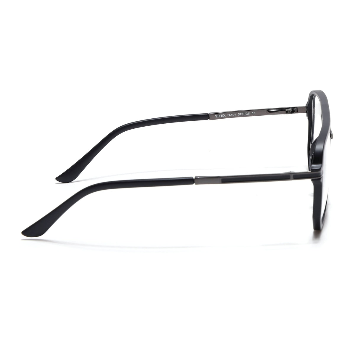 EyeJack Titex Matt Black & Grey Wayfarer Eyeglasses for Men & Women (18904CL273-C4)