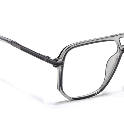 EyeJack Titex Shine Grey Wayfarer Eyeglasses for Men & Women (18904CL274-C5)