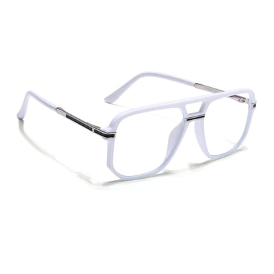 EyeJack Titex White Wayfarer Eyeglasses for Men & Women (18904CL277-C8)
