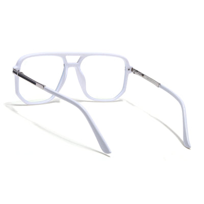 EyeJack Titex White Wayfarer Eyeglasses for Men & Women (18904CL277-C8)