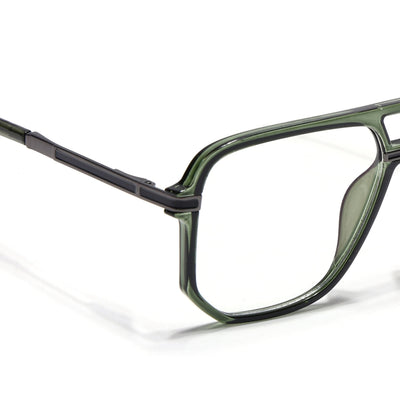 EyeJack Titex Green Wayfarer Eyeglasses for Men & Women (18904CL278-C9)
