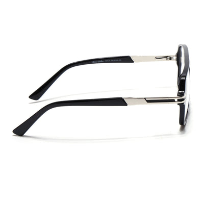 EyeJack Titex Shine Black & Silver Wayfarer Eyeglasses for Men & Women (18905CL282-C2)
