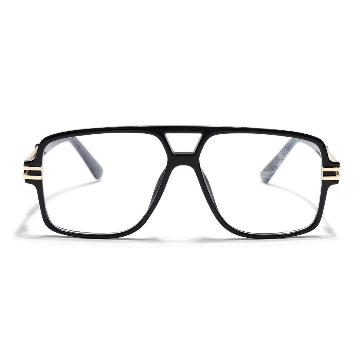 EyeJack Titex Shine Black & Golden Wayfarer Eyeglasses for Men & Women (18905CL283-C3)