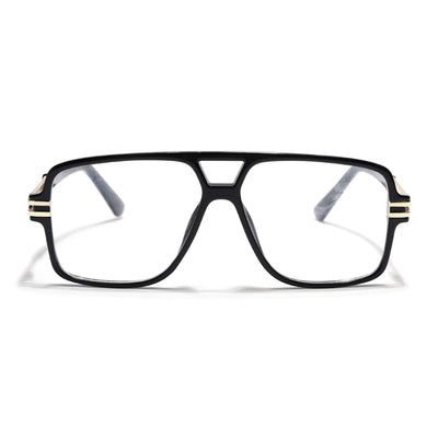EyeJack Titex Shine Black & Golden Wayfarer Eyeglasses for Men & Women (18905CL283-C3)