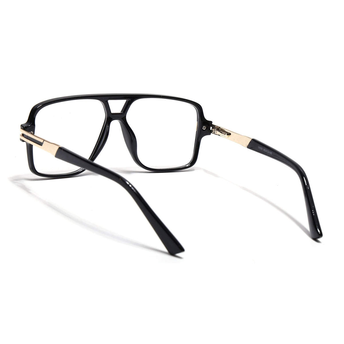 EyeJack Titex Shine Black & Golden Wayfarer Eyeglasses for Men & Women (18905CL283-C3)