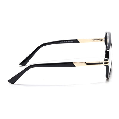 EyeJack Titex Shine Black & Golden Wayfarer Eyeglasses for Men & Women (18905CL283-C3)