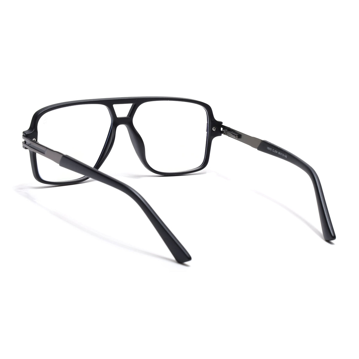 EyeJack Titex Matt Black & Grey Wayfarer Eyeglasses for Men & Women (18905CL284-C4)