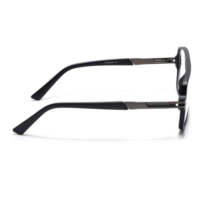 EyeJack Titex Matt Black & Grey Wayfarer Eyeglasses for Men & Women (18905CL284-C4)