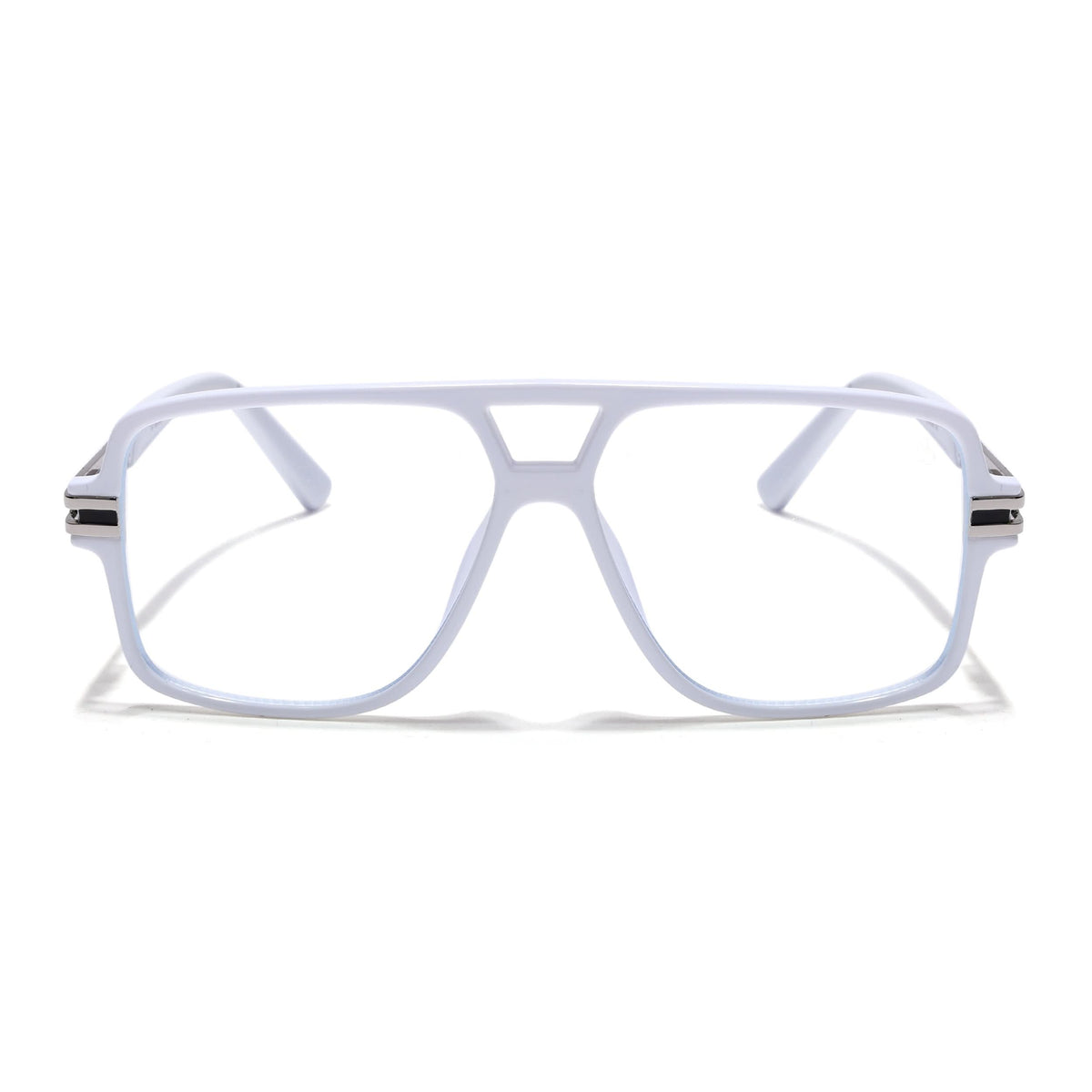 EyeJack Titex White Wayfarer Eyeglasses for Men & Women (18905CL288-C8)