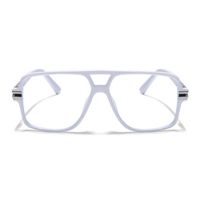 EyeJack Titex White Wayfarer Eyeglasses for Men & Women (18905CL288-C8)