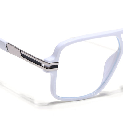 EyeJack Titex White Wayfarer Eyeglasses for Men & Women (18905CL288-C8)