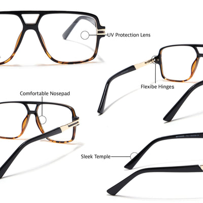 EyeJack Titex Demi Brown Wayfarer Eyeglasses for Men & Women (18905CL291-C11)