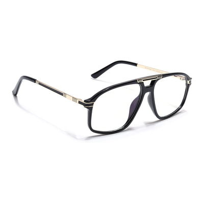 EyeJack Titex Shine Black & Golden Aviator Eyeglasses for Men & Women (18906CL294-C3)