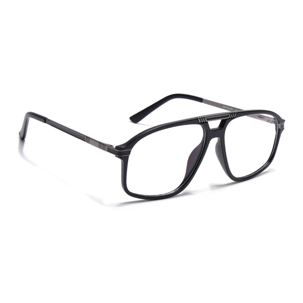 EyeJack Titex Matt Black & Grey Aviator Eyeglasses for Men & Women