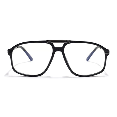 EyeJack Titex Matt Black & Grey Aviator Eyeglasses for Men & Women (18906CL295-C4)