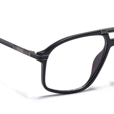 EyeJack Titex Matt Black & Grey Aviator Eyeglasses for Men & Women (18906CL295-C4)