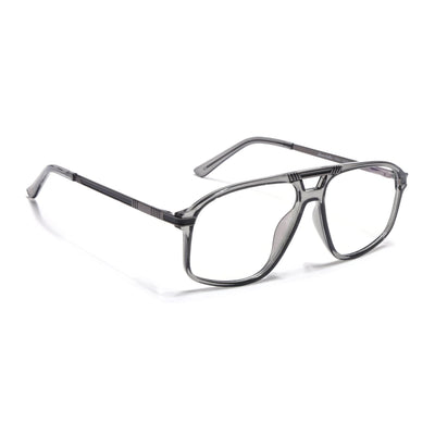 EyeJack Titex Shine Grey Aviator Eyeglasses for Men & Women (18906CL296-C5)