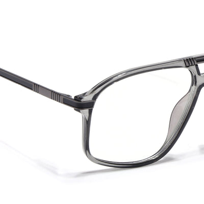 EyeJack Titex Shine Grey Aviator Eyeglasses for Men & Women (18906CL296-C5)