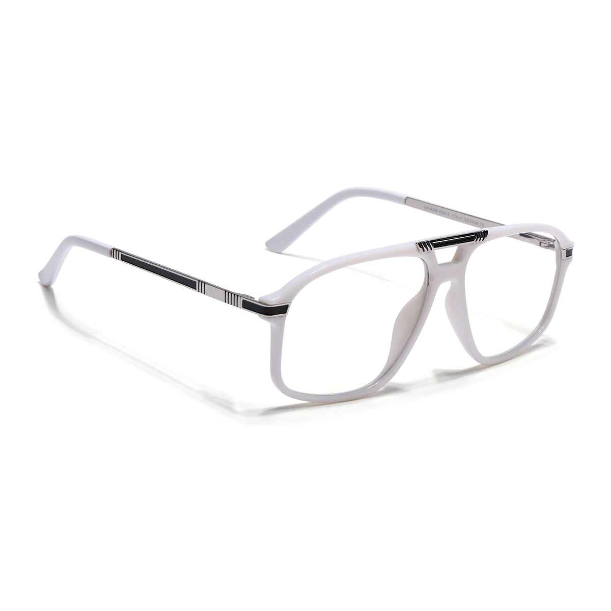 EyeJack Titex White Aviator Eyeglasses for Men & Women (18906CL299-C8)