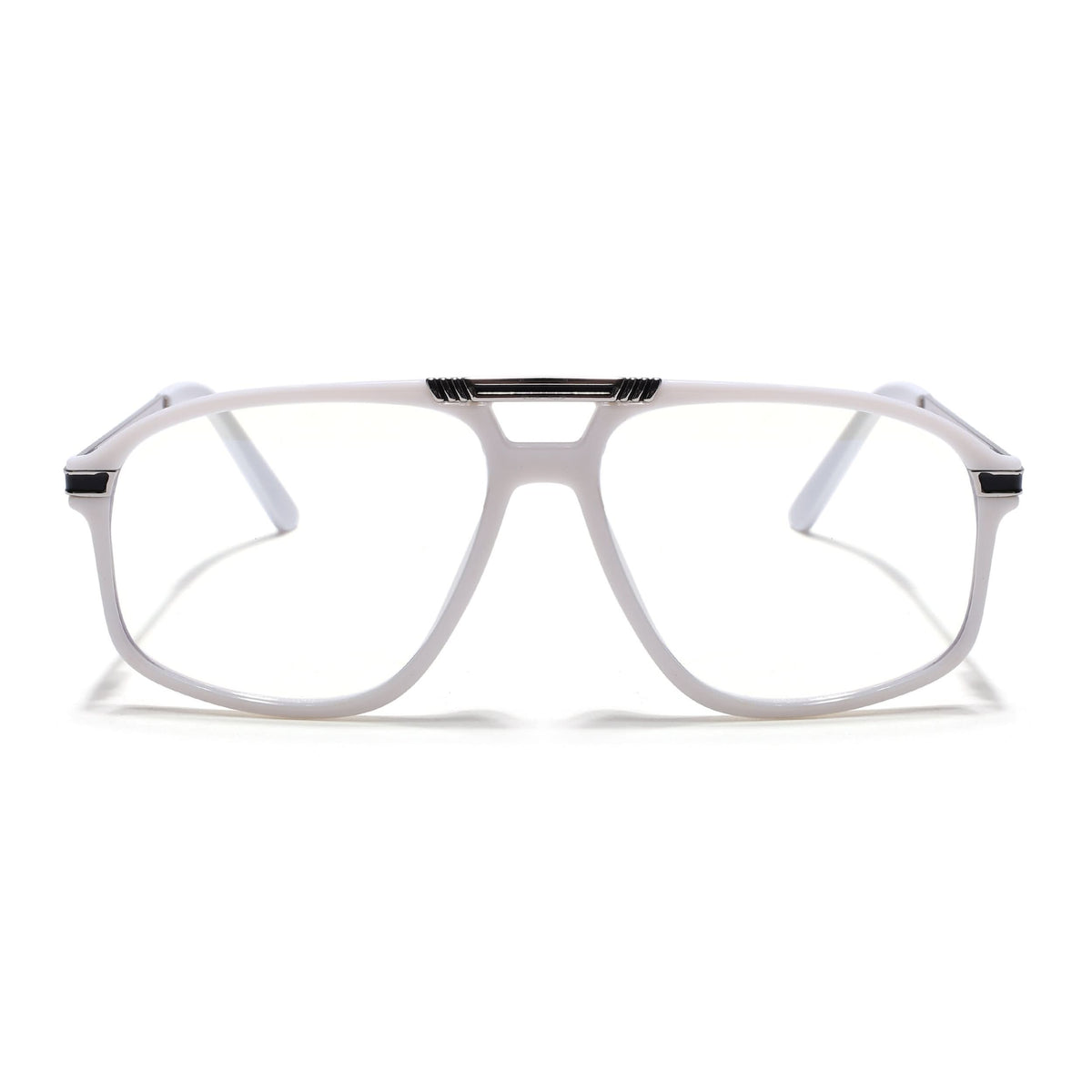 EyeJack Titex White Aviator Eyeglasses for Men & Women (18906CL299-C8)