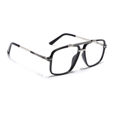 EyeJack Titex Shine Black & Silver Wayfarer Eyeglasses for Men & Women (18907CL304-C2)