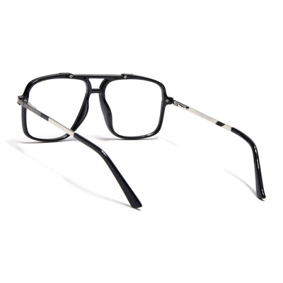 EyeJack Titex Shine Black & Silver Wayfarer Eyeglasses for Men & Women (18907CL304-C2)