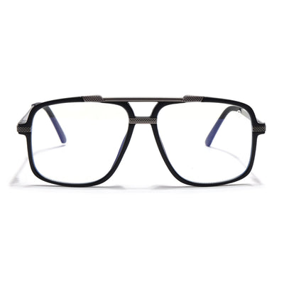 EyeJack Titex Matt Black & Grey Wayfarer Eyeglasses for Men & Women (18907CL306-C4)