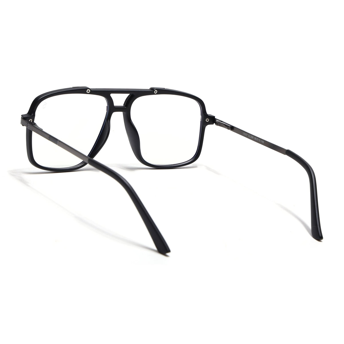 EyeJack Titex Matt Black & Grey Wayfarer Eyeglasses for Men & Women (18907CL306-C4)